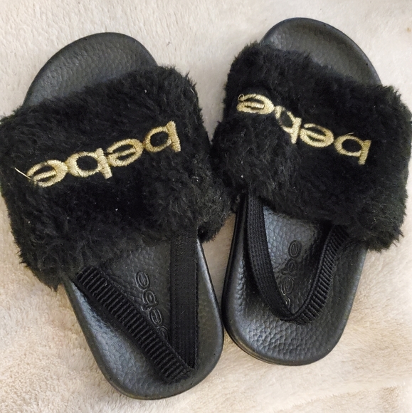 Bebe sandal size large 9/10 Black And Gold - Picture 2 of 5